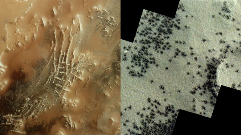 Gazlı gayzerler Mars’ta ‘örümcekler’ yaratıyor